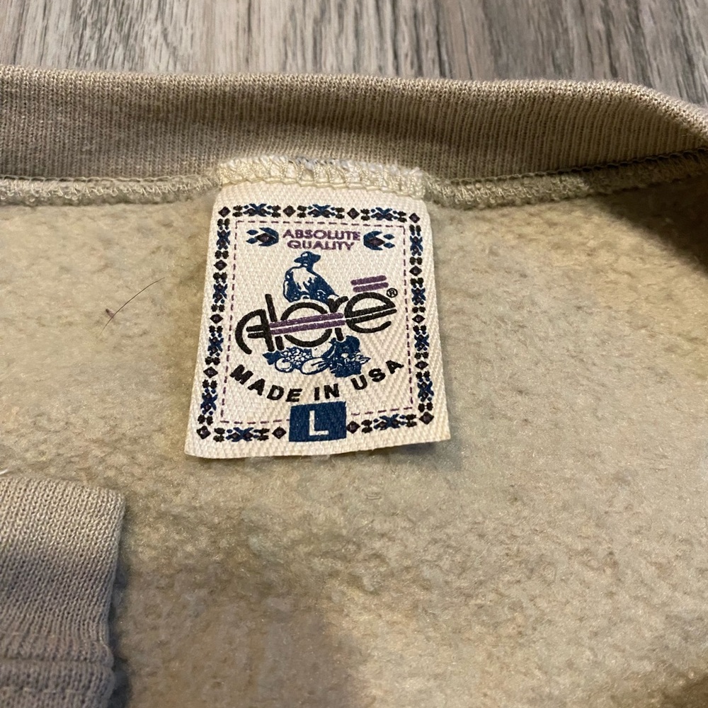 Vintage Liberty American Flag Knit Sweater Cardigan Alore Tan Size Large - Picture 7 of 7